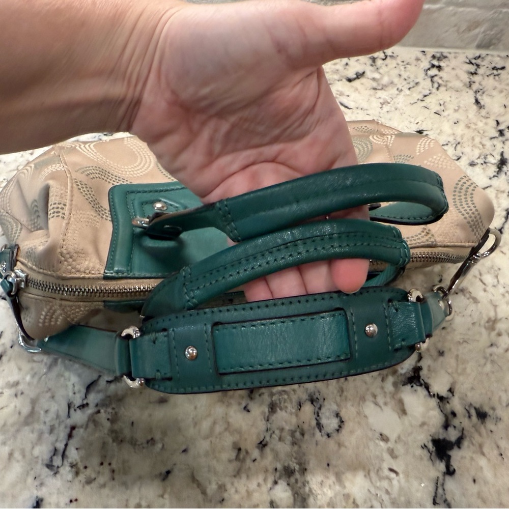 Coach EUC Ashley Teal & Tan Satchel - Picture 4 of 7